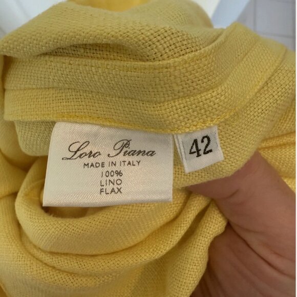 Loro Piana 100% Linen Mint Condition Yellow Dress Size 42 EU Small Made In Italy - Picture 6 of 8